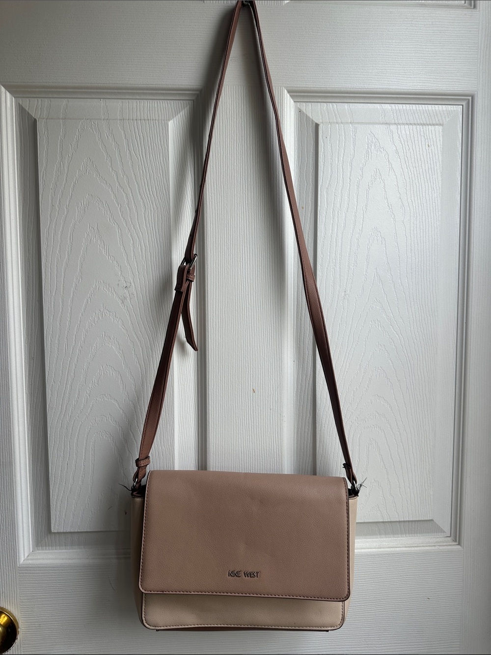 Nine West Blush Taupe Two-Tone Crossbody Bag